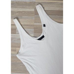 NWOT ATM Tank Top Thong Body Suit, Size XS White